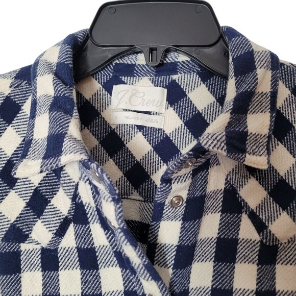 J. Crew Womens Blue & White Checkered Button-Up Shirt - Picture 3 of 15